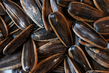 Sunflower seeds as food background.