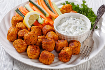 bean veggies gnocchi with vegetable sticks and dip