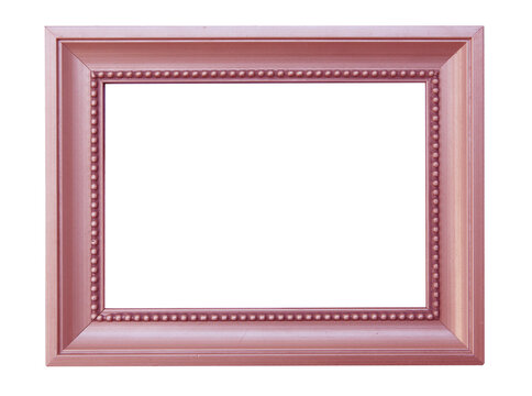 pink wooden frame isolated on white