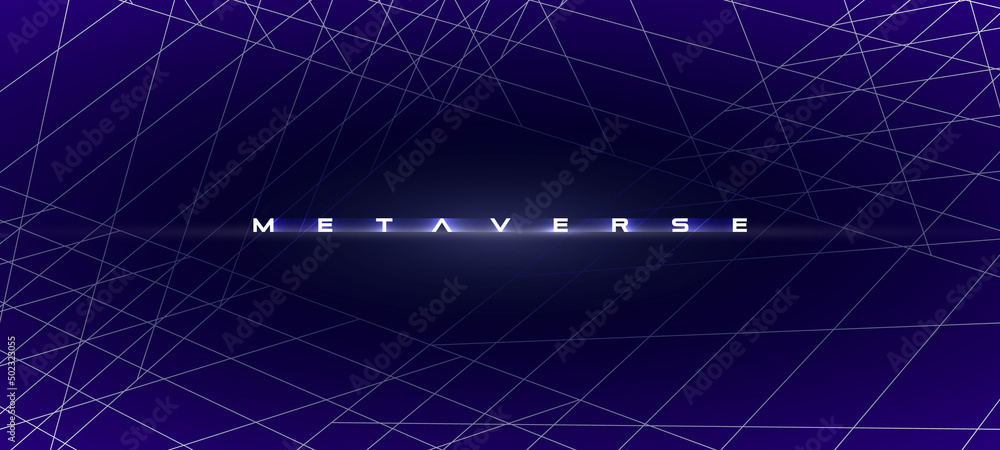 Poster metaverse abstract background with perspective grids in the different dimensions, virtual cyber spac