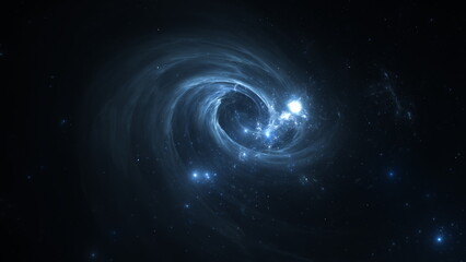 Cosmic background of stars and galaxies. A dark infinite universe with shining stars and constellations. Stellar space. Stardust nebulae. 3d render