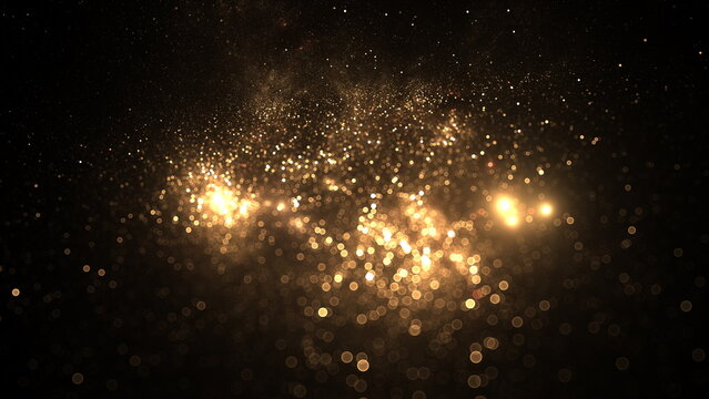 Cosmic background of stars and galaxies. A dark infinite universe with shining stars and constellations. Stellar space. Stardust nebulae. 3d render