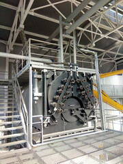 a modern industrial boiler, industrial building interior
