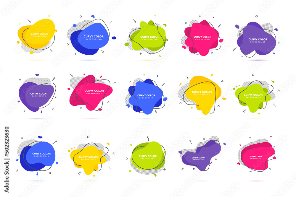 Fototapete modern liquid irregular amoeba blob shape abstract elements graphic flat style design fluid vector i