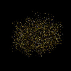 Gold Glitter Stars. Luxury Shiny Confetti.