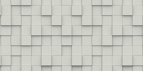 Modern Abstract White texture cube box wall, 3D Rendering