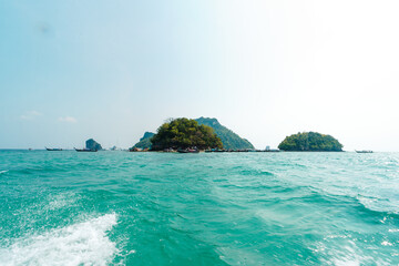 Fototapeta premium rocky mountain island in the sea