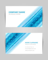 Business card template water flow blurred particles innovation abstract branding identification vector background. Namecard mockup glow futuristic technology rippled smooth molecule transition banner