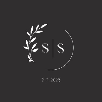 Letter SS wedding monogram logo design template