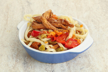 Chinese wok with chicken and teriyaki