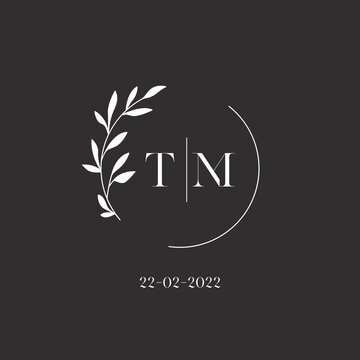Letter TM wedding monogram logo design template