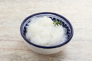 Glass asian noodles in the bowl