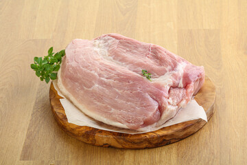 Piece of the raw pork meat