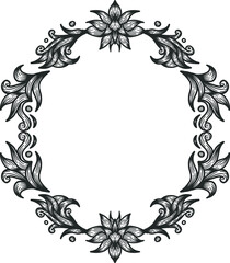 fancy flower frame vector
