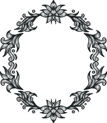 fancy flowery frame vector