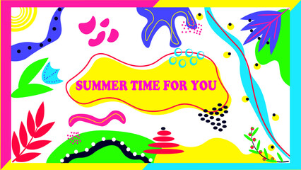 Summertime templates. Trendy banner design. Abstract geometric background.