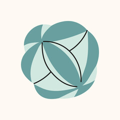 Takane ball for a child under one year. Component of Montessori learning development. Game for the newborn. Vector hand drawing