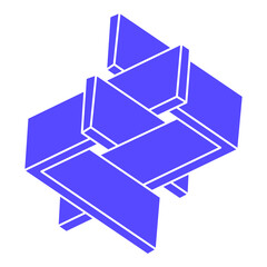 Optical illusion logo. Impossible shapes. Sacred geometry figures. Abstract eternal geometric objects. Impossible endless outline shapes. Optical art. Impossible geometry shape on a white background.