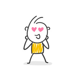 Strichfiguren / Strichmännchen: Verknallt, verliebt. (Nr. 810)