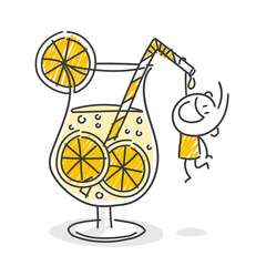 Strichfiguren / Strichmännchen: Cocktail, Limo, aperitif. (Nr. 808)