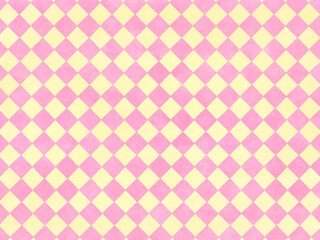 Fototapeta premium ハーリキンチェック ピンクとイエロー