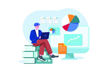 Business Activities Illustration concept. Flat illustration isolated on white background