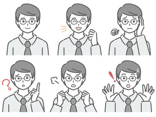 若い男性の上半身セット