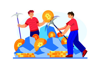 Cryptocurrency Illustration concept. Flat illustration isolated on white background