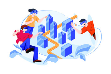 Experience Metaverse illustration concept