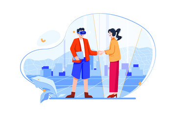 Experience Metaverse illustration concept