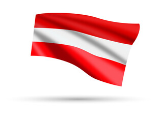 The flag of Austria is waving in the wind.