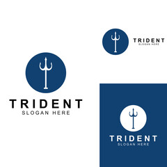 Trident logo using a design concept vector illustration template.