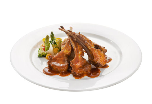 Grilled lamb racks