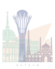 ASTANA SKYLINE POSTER PASTEL