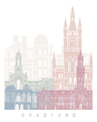 Bradford skyline poster Pastel