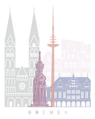 Obraz premium Bremen skyline poster Pastel