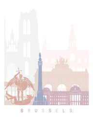 Brussels skyline poster Pastel
