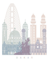 Obraz premium DAKAR SKYLINE POSTER PASTEL