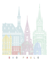 Obraz premium Sao paulo skyline poster pastel