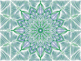 Mandala ornament creative work. Seamless pattern background with mandala ornamental, creative work background design illustration. Digital art illustration	