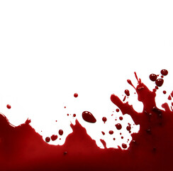 Bloody drops isolated on white background