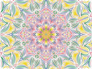 Fototapeta na wymiar Mandala ornament creative work. Seamless pattern background with mandala ornamental, creative work background design illustration. Digital art illustration 