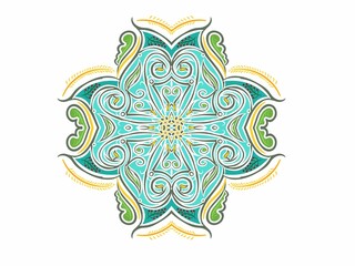 Mandala ornament creative work. Seamless pattern background with mandala ornamental, creative work background design illustration. Digital art illustration	
