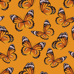 A pattern of butterflies from different angles