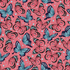 A pattern of butterflies from different angles