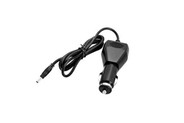 Car charger for various equipment. Adapter converter for charging electronic devices from a car cigarette lighter. Isolate on a white back.