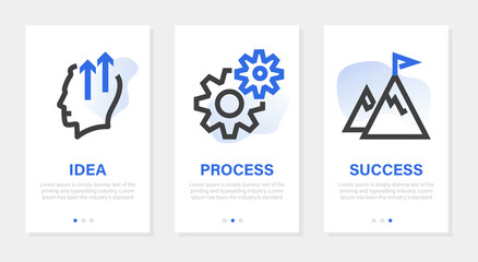 Successful marketing strategy onboarding vector design. Vertical screens of mobile application