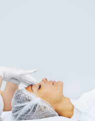  face of women getting a spa treatment - copy space