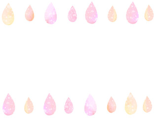 雫の水彩フレーム背景