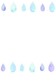 雫の水彩フレーム背景